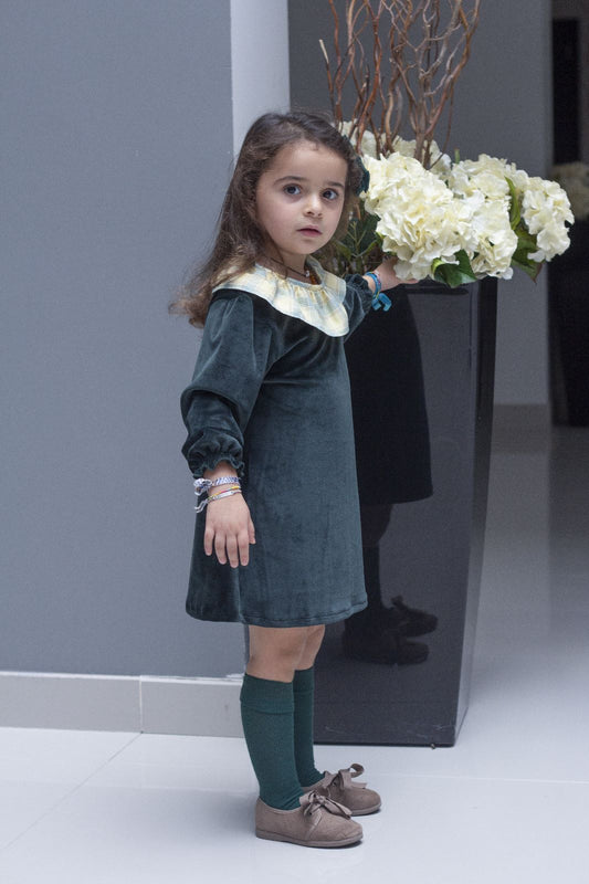 Vestido veludo verde